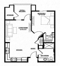 1 Bedroom, 1 Bath